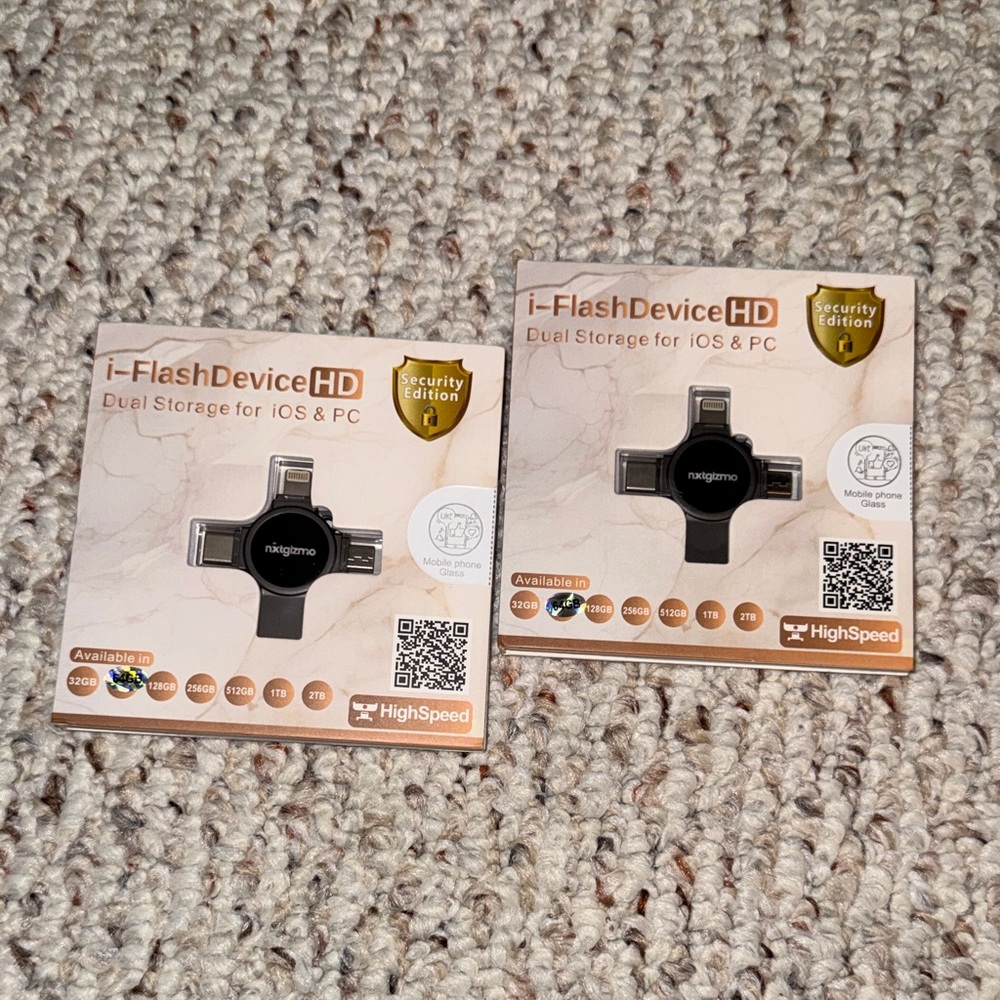 i-FlashDevice HD Dual Storage for iOS & PC (2 brand new) 64 gb tech bargain